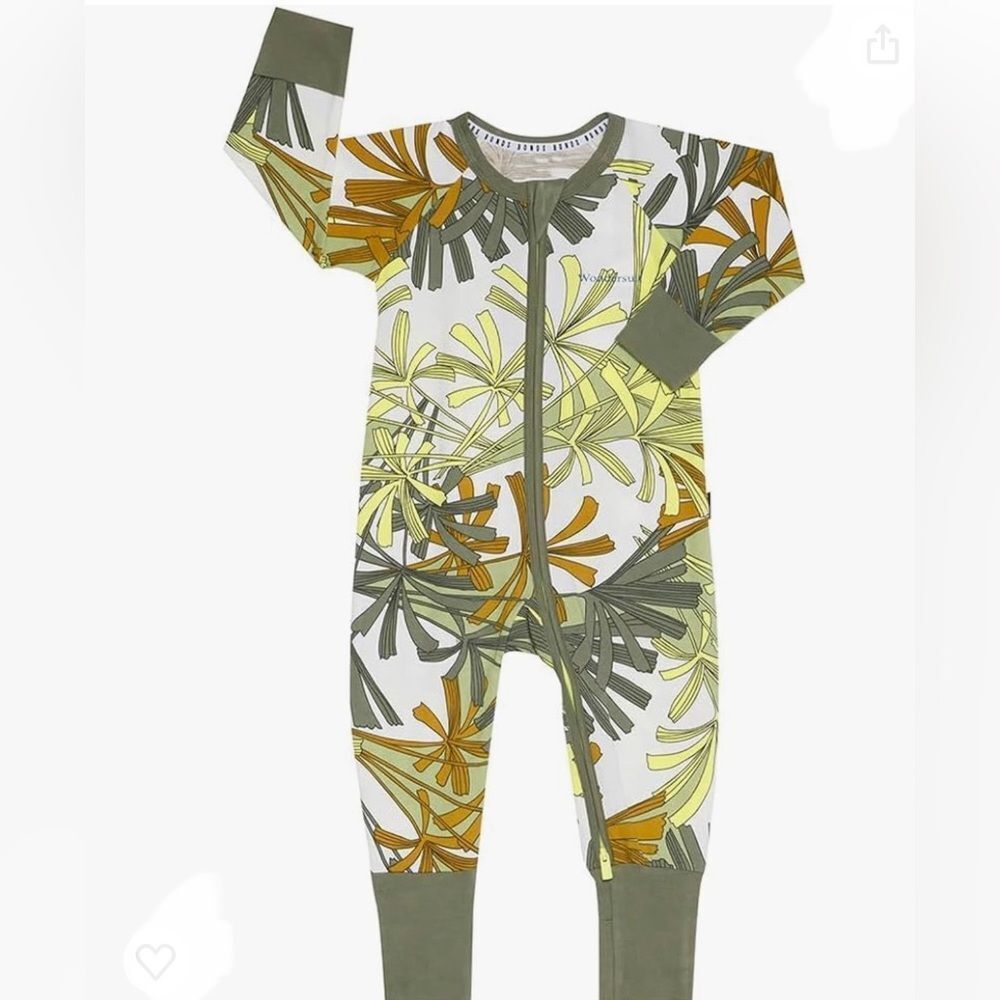 Bonds Wondersuit Fans of Fern Green/Brown Size 3 New With Tags